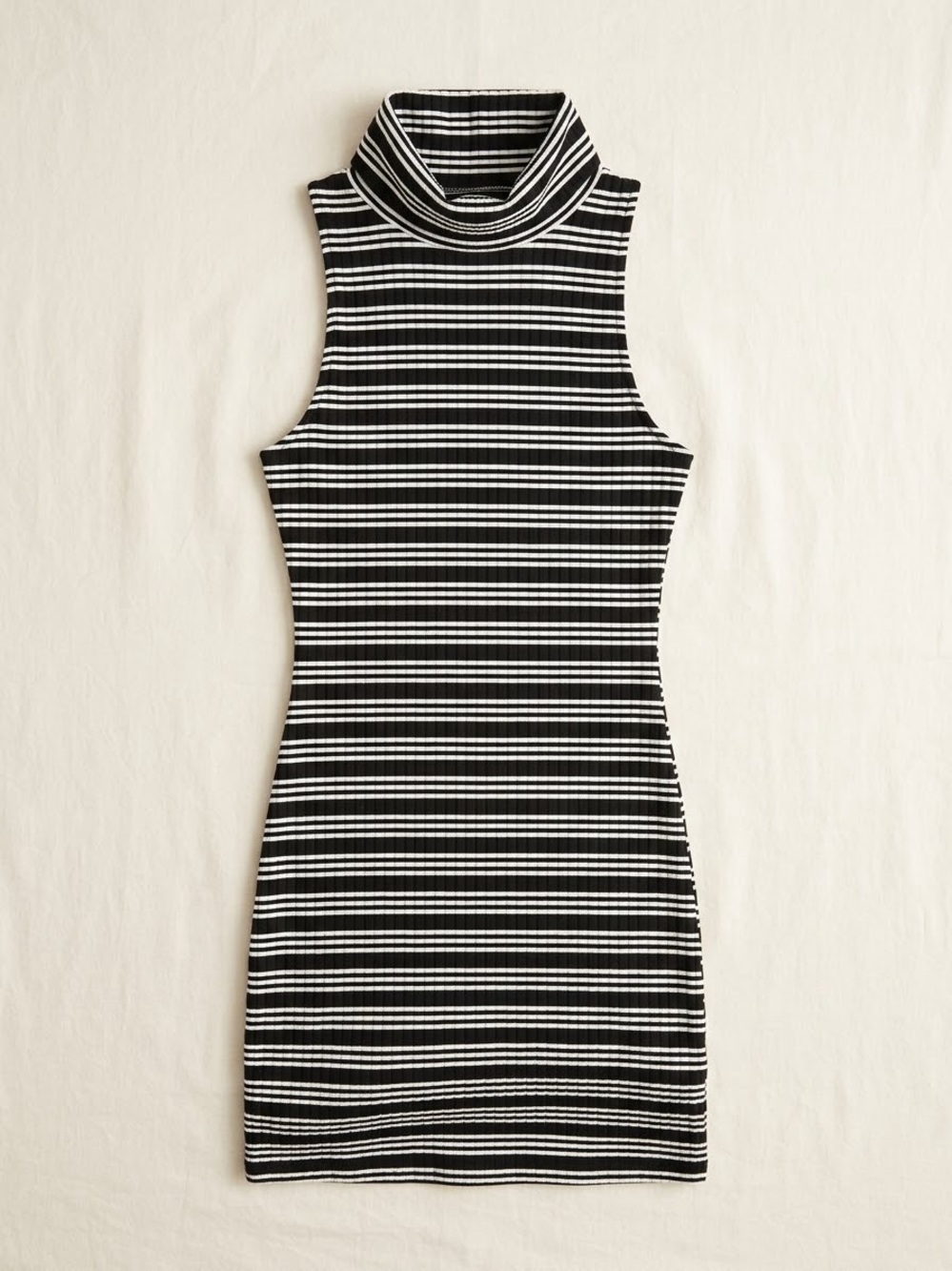 Kendall & Kylie Striped Sleeveless Mock Neck Dress Size S